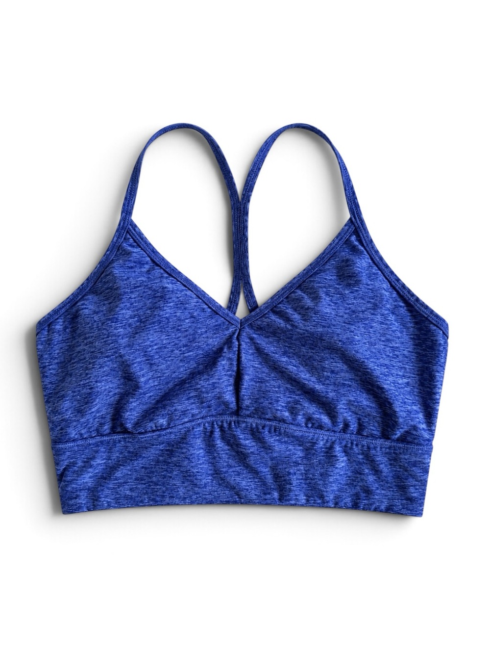 CALIA by Carrie Underwood Blue Heather Strappy Back Sports Bra Medium